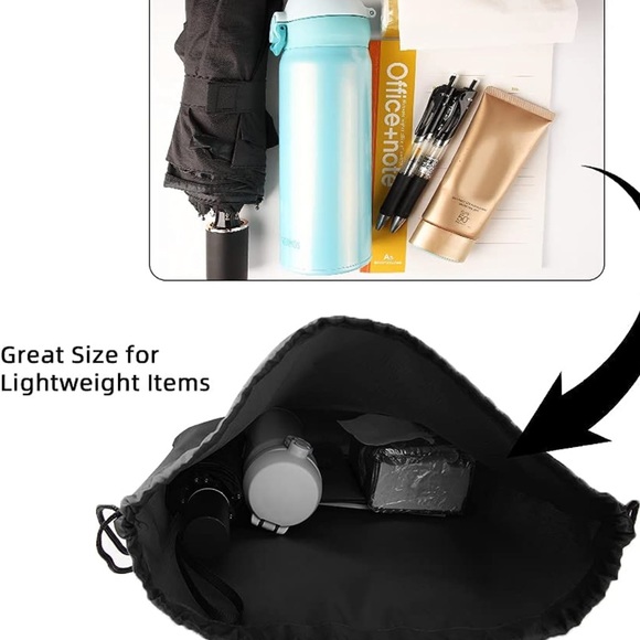 NWT The Salty Brigs, Brigantine, NJ Drawstring Back Pack - Black - Picture 7 of 14